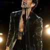 Harry Styles Grammy 2021 Black Leather Jacket