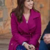 Haul Out The Holly Lacey Chabert Pink Wool Coat