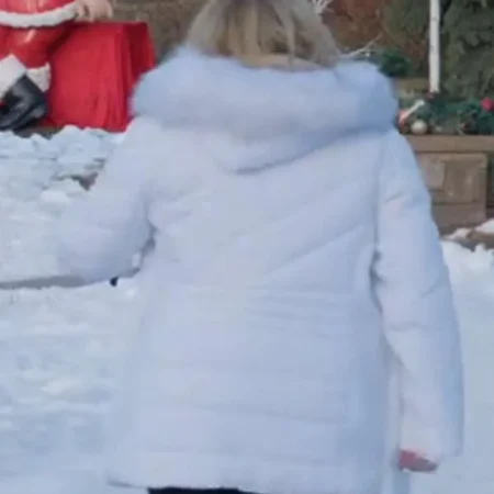 Haul Out The Holly Lit Up Jennifer Aspen White Parka Jacket