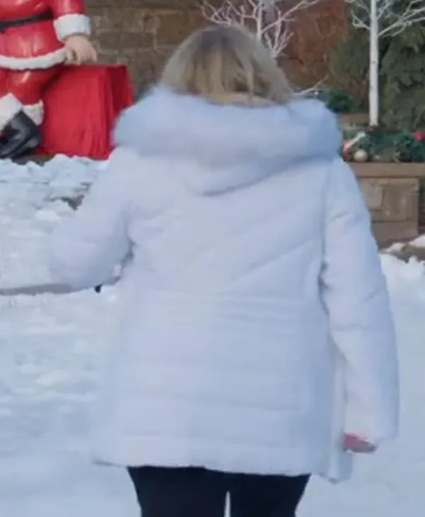 Haul Out The Holly Lit Up Jennifer Aspen White Parka Jacket