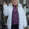 Haul Out The Holly Lit Up Jennifer Aspen White Puffer Jacket