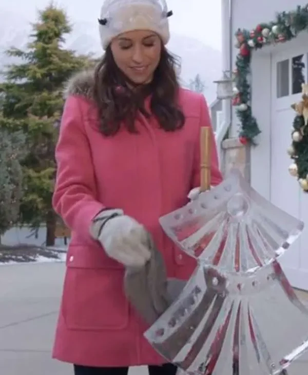 Haul Out The Holly Lit Up Lacey Chabert 2023 Pink Coat