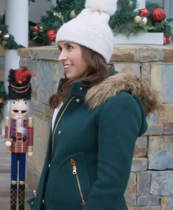 Haul Out the Holly Lacey Chabert Green Parka Hooded Coat