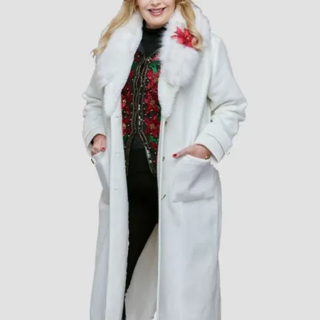Haul Out the Holly Melissa Peterman White Wool Coat