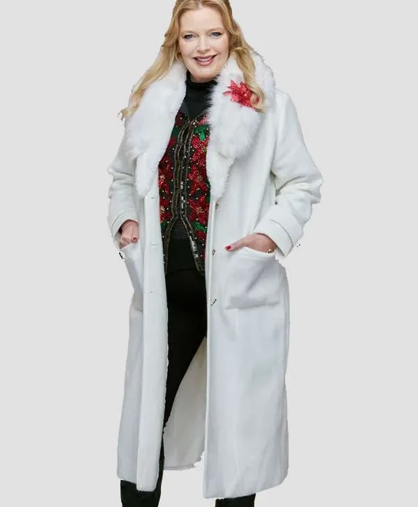 Haul Out the Holly Melissa Peterman White Wool Coat