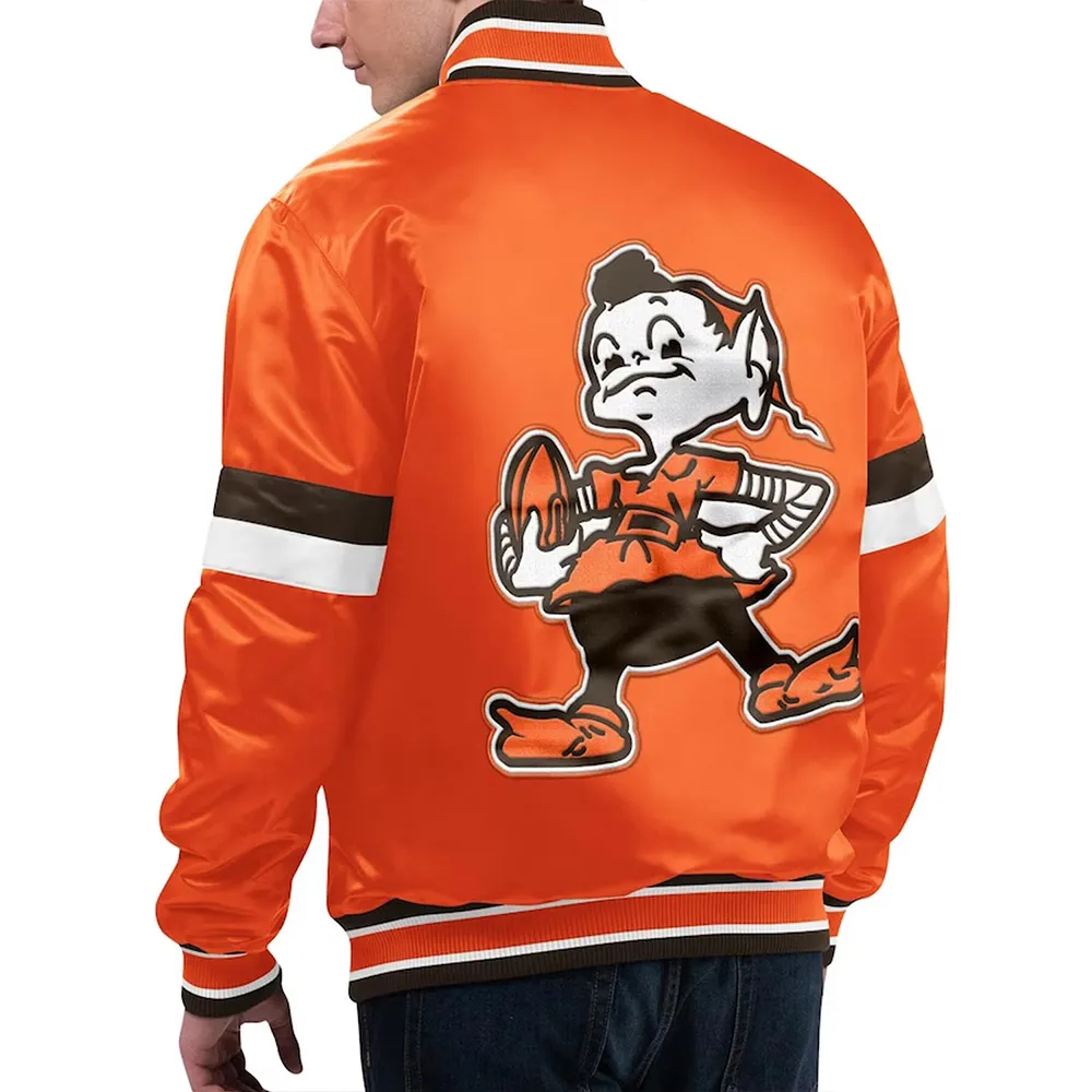 Home Game Cleveland Browns Orange Jacket back webp