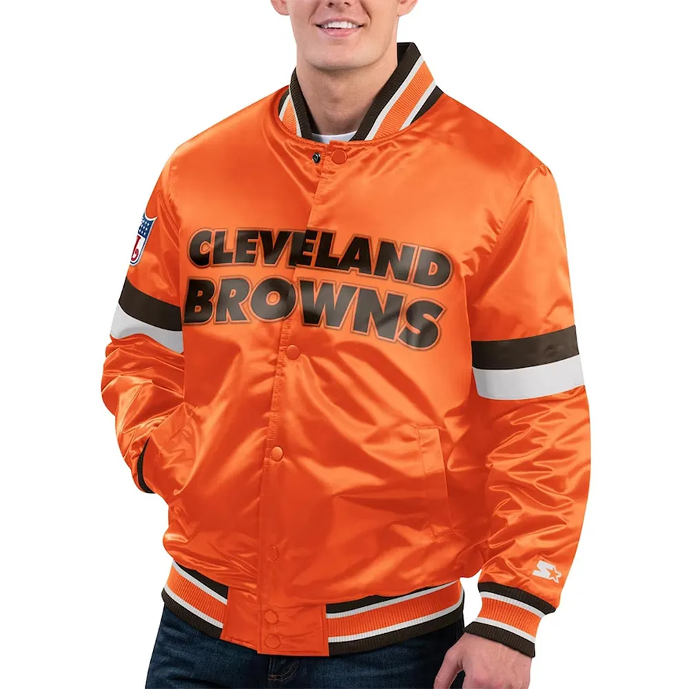 Home Game Cleveland Browns Orange Jacket webp