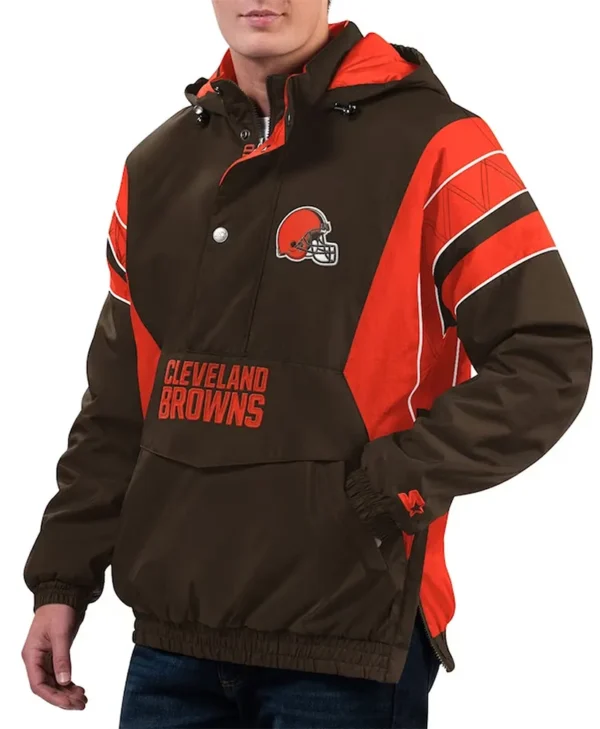 Home Team Cleveland Browns Half Zip Hoodie Jacket webp