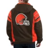 Home Team Cleveland Browns Half Zip Hoodie Jacket back webp