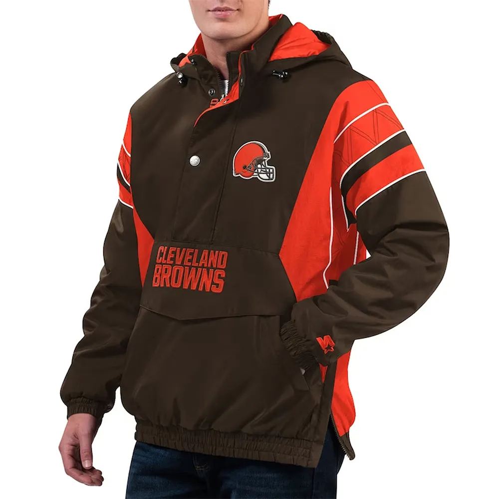 Home Team Cleveland Browns Half Zip Hoodie Jacket webp