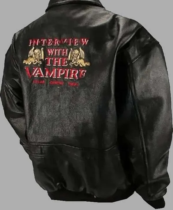 Interview with The Vampire Crew Black Bomber Leather Jacket