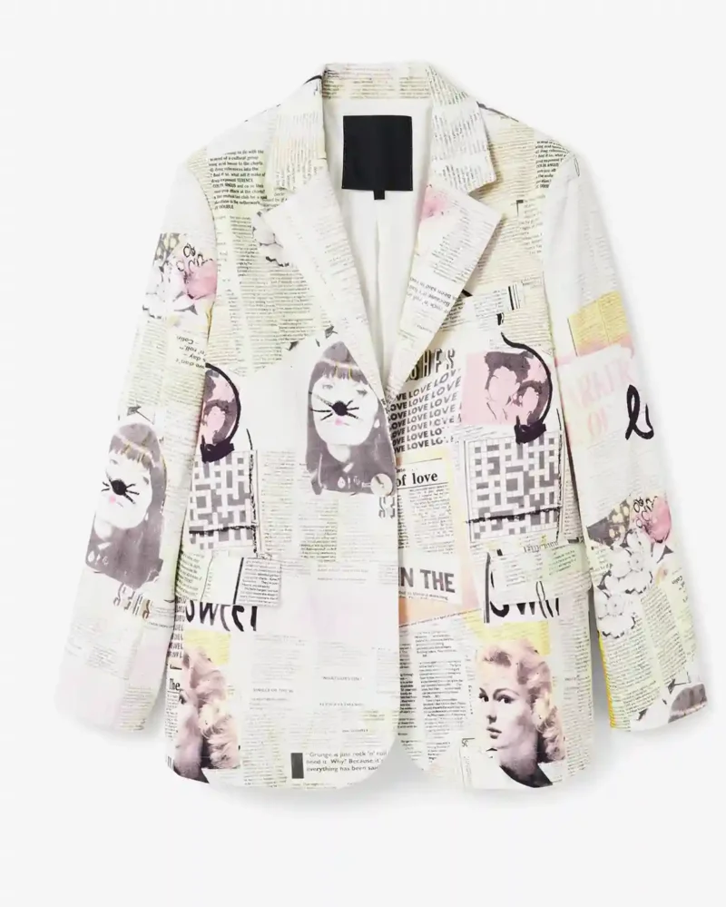 Isadora Artinan Elite Season 08 Newspaper Blazer On Sale webp
