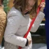 Jingle Bell Run 2024 Movie Ashley Williams White Quilted Jacket