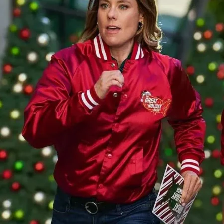 Jingle Bell Run Ashley Williams Red Bomber Jacket 1
