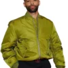 Kingsley Ben Adir British Actor Grammy Award Green Bomber Jacket