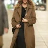 Laura Dern Is This Thing On 2025 Brown Wool Coat