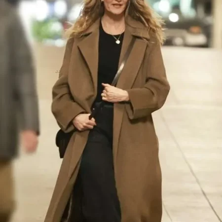 Laura Dern Is This Thing On 2025 Brown Wool Coat