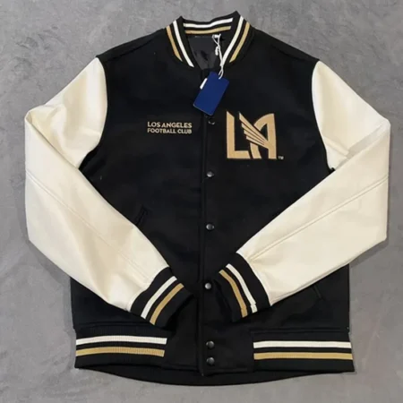 Los Angeles FC Black and White Letterman Varsity Jacket