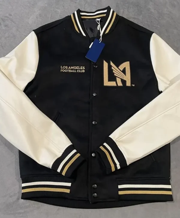 Los Angeles FC Black and White Letterman Varsity Jacket