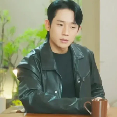Love Next Door Jung Hae in Black Leather Jacket Front