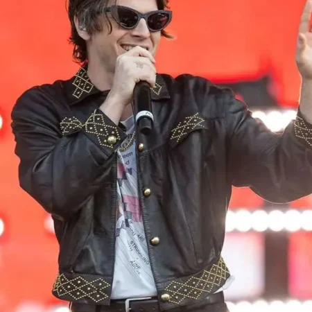 Mark Foster Lollapalooza Chicago Illinois Black Leather Jacket