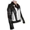 Michael Jackson Pepsi Zipper Black and White Leather Jacket Right Side View