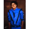 Michael Jackson Thriller Blue Leather Jacket Front
