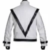 Michael Jackson Thriller White Real Leather Jacket Back