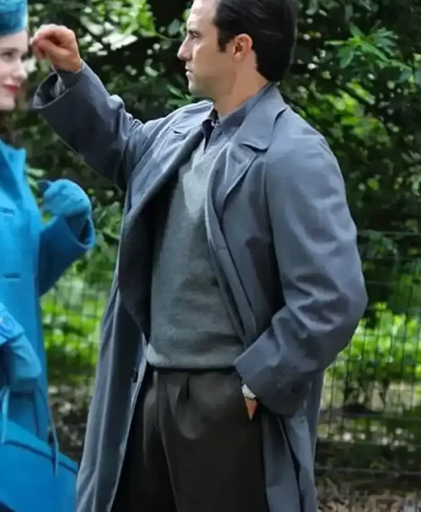 Milo Ventimiglia The Marvelous Mrs Maisel TV Series Handsome Man Long Grey Coat