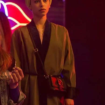 Mina El Hammani Elite Nadia Green Long Coat webp