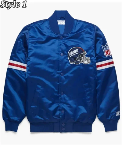 NFL NY Giants Satin Royal Blue Jacket
