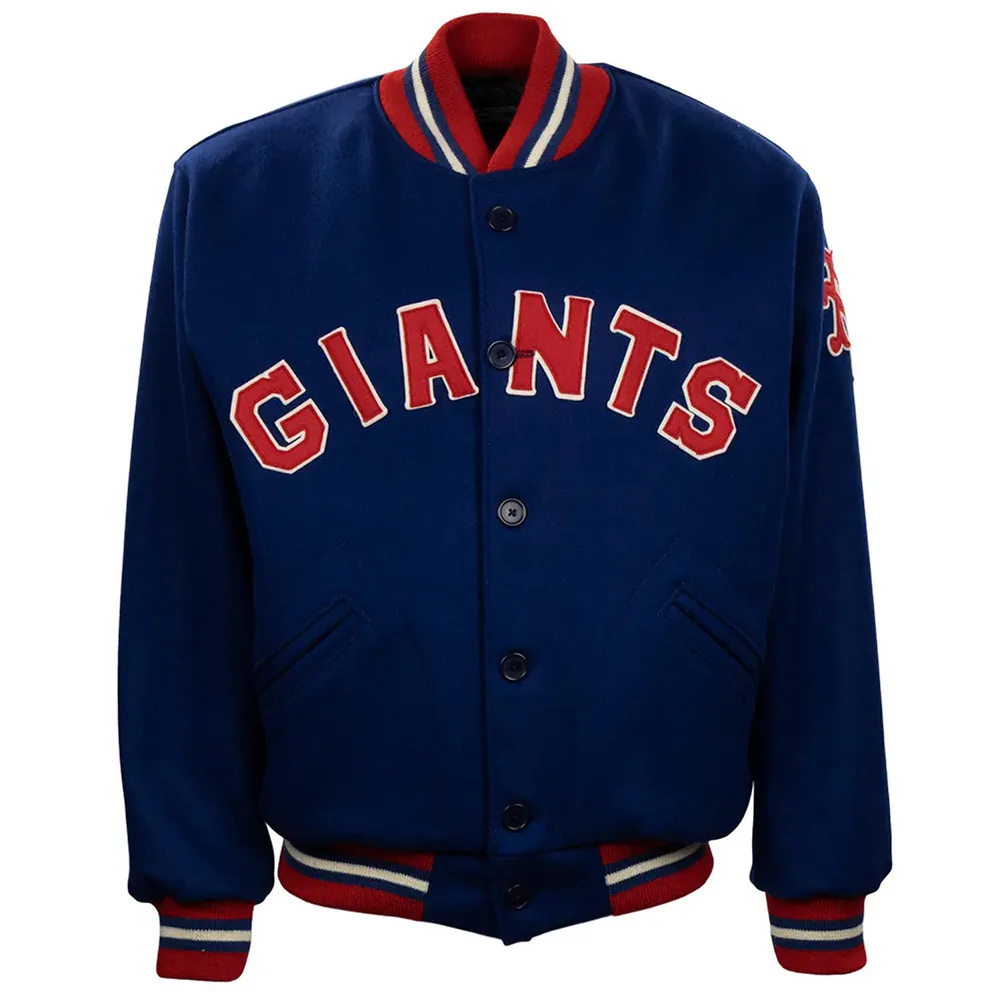 NY Giants 1932 Varsity Blue Jacket webp