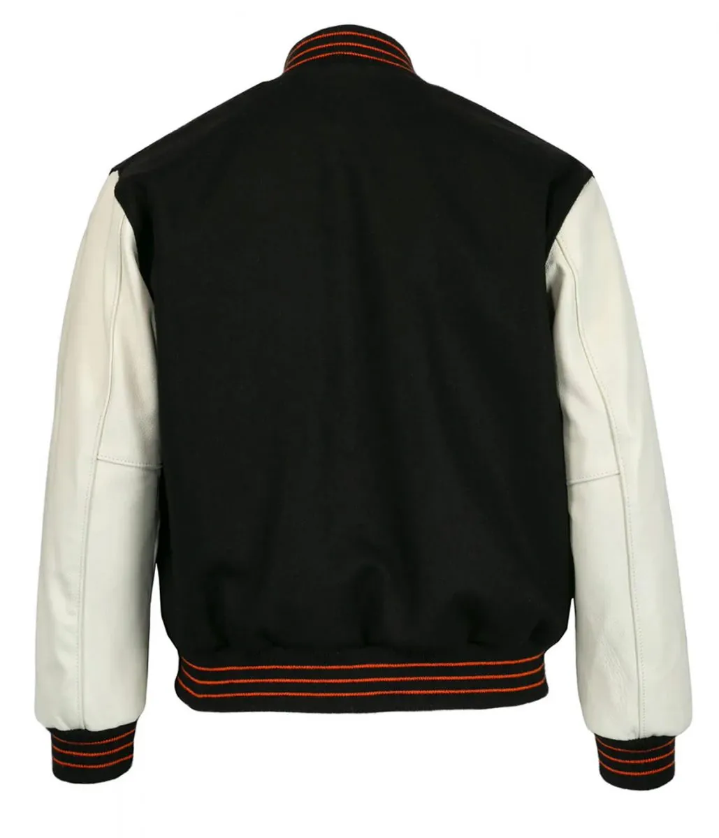 NY Giants 1951 Letterman Black and White Jacket back webp