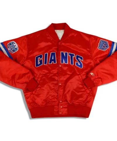 NY Giants 25th Anniversary Red Satin Jacket