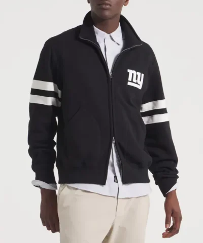 NY Giants Black Striped Fleece Jacket