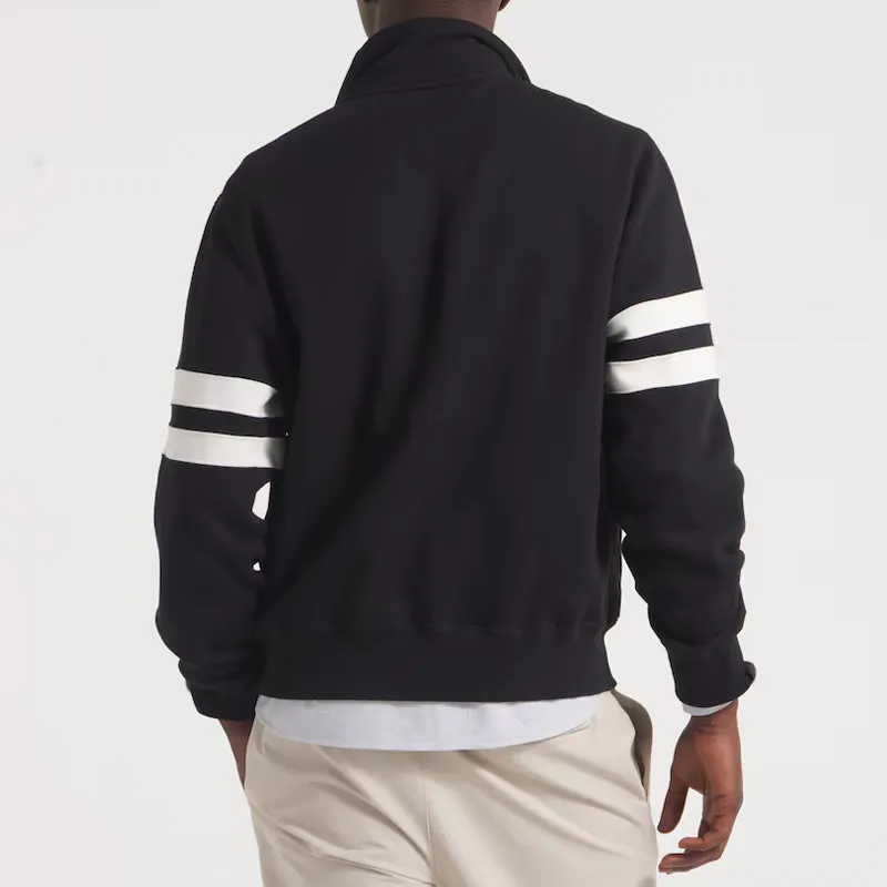 NY Giants Black Striped Fleece Jacket back webp