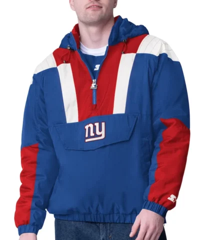 NY Giants Charger Half-Zip Pullover Jacket