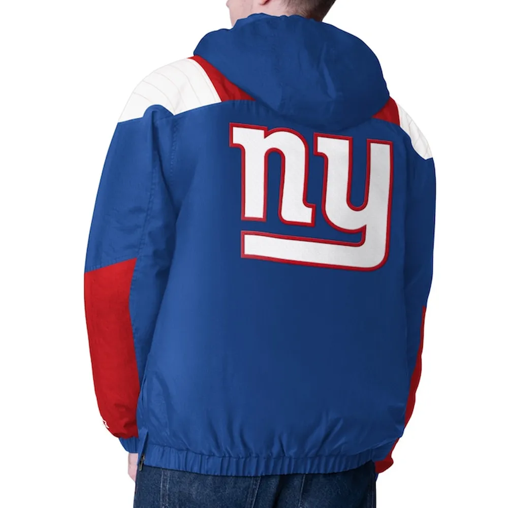 NY Giants Charger Half Zip Pullover Jacket back webp