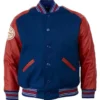 NY Giants Evan Engram Varsity Red and Blue Jacket webp