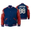 NY Giants Evan Engram Varsity Red and Blue Jacket back webp