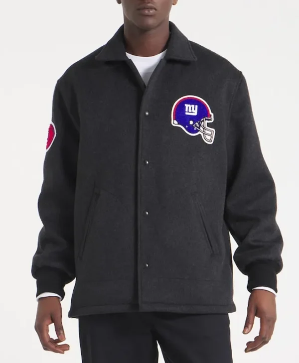 NY Giants Heather Black Wool Jacket webp