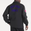 NY Giants Heather Black Wool Jacket back webp