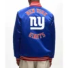 NY Giants Heavyweight Royal Satin Jacket back webp