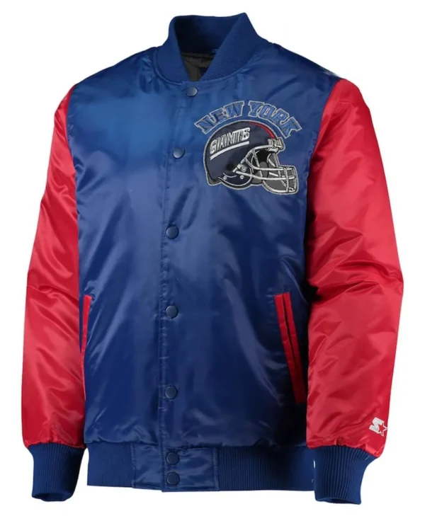 NY Giants Locker Room Throwback Royal Red Jacket webp