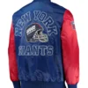 NY Giants Logo Varsity White Royal Jacket webp