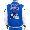 NY Giants Mash Up Varsity Jacket back webp