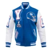 NY Giants Mashup Rib Varsity Wool Leather Jacket webp