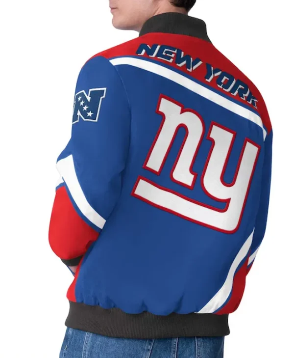 NY Giants Maximum Racing Royal Jacket back webp