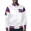 NY Giants Midweight White Satin Jacket webp