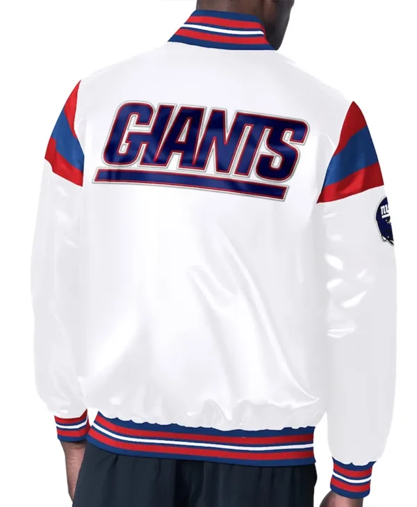NY Giants NFL Satin Blue Jacket webp